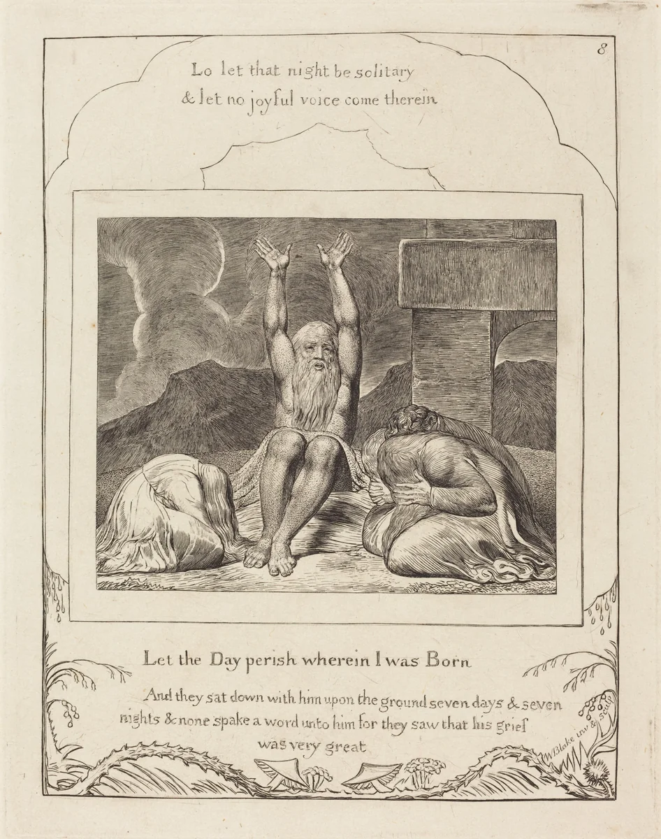 Job's Despair by William Blake, print, 1825
