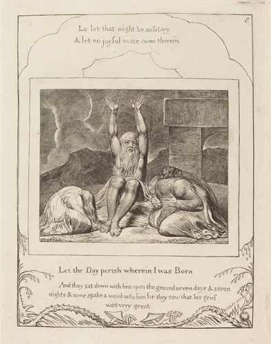 Job's Despair by William Blake, print, 1825