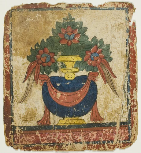 The Treasure Vase (Bumpa), from a Set of Initiation Cards (Tsakali) by Tibet, drawing, 1299-1499