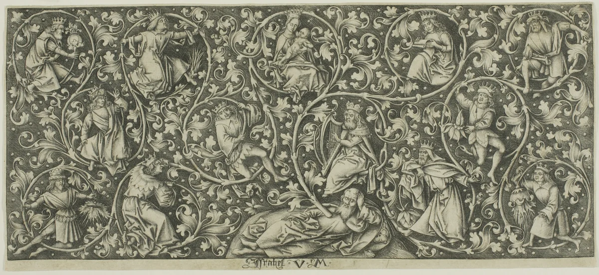 Ornament with the Tree of Jesse by Israhel van Meckenem, print, 1480-1490