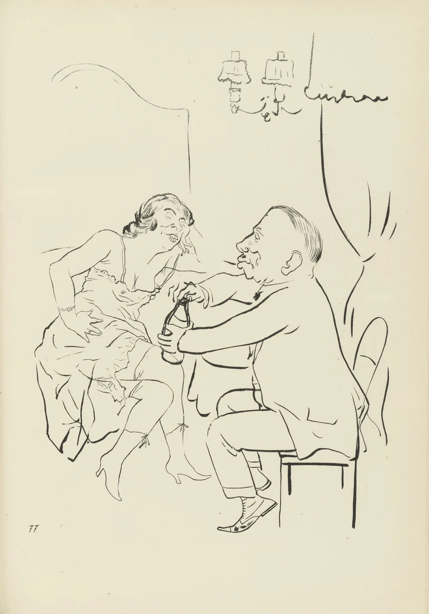 Schäferstündchen (plate, folio 94) from Ecce Homo by George Grosz, illustrated book, 1922