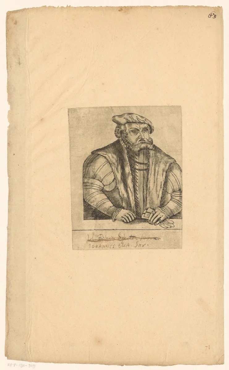 Portret van Johan de Standvastige by anonymous, print, 1563-1642