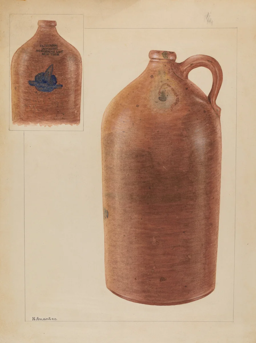 Jug by Nicholas Amantea, index of american design, 1936