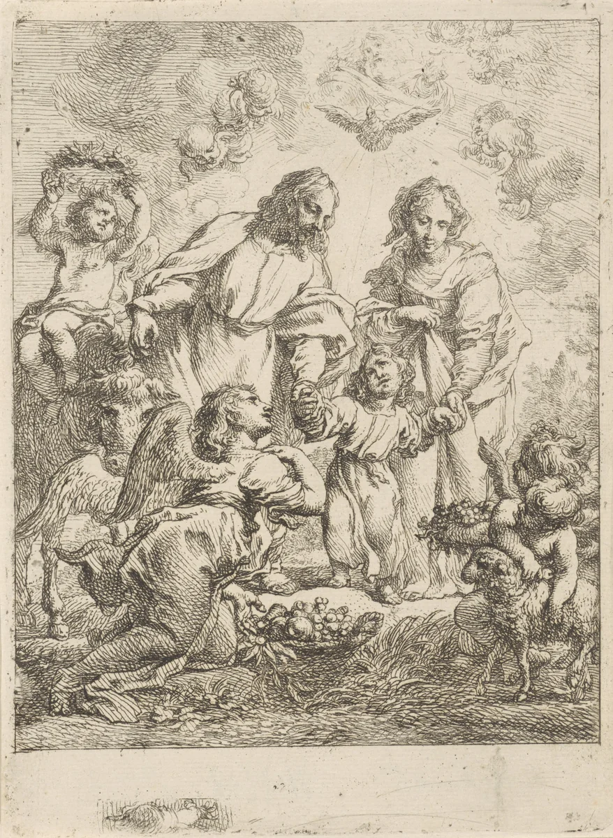Heilige Familie by Cornelis Schut, print, 1618-1655