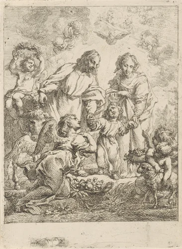 Heilige Familie by Cornelis Schut, print, 1618-1655