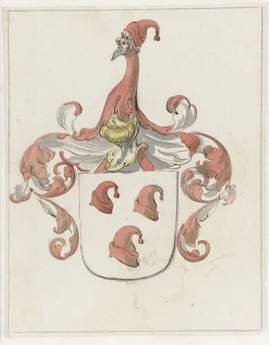 Wapenschild van de familie Eysenbergh by Pieter Jansz, drawing, 1660-1672