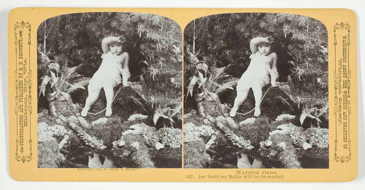 Ise'fraid my Dollie will be drowned, No. 427 from the series "Wayside Gems" by Henry Hamilton Bennett, photograph, 1870-1889
