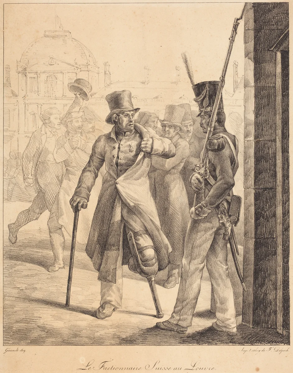 The Swiss Sentry at the Louvre (Le factionnaire Suisse au Louvre) by Théodore Gericault, print, 1818