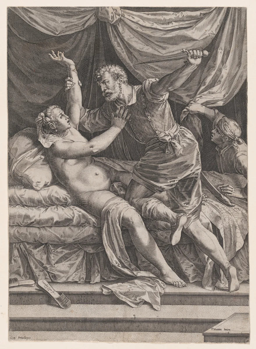Tarquin and Lucretia by Cornelis Cort, print, 1571