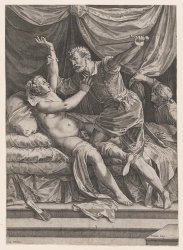 Tarquin and Lucretia by Cornelis Cort, print, 1571