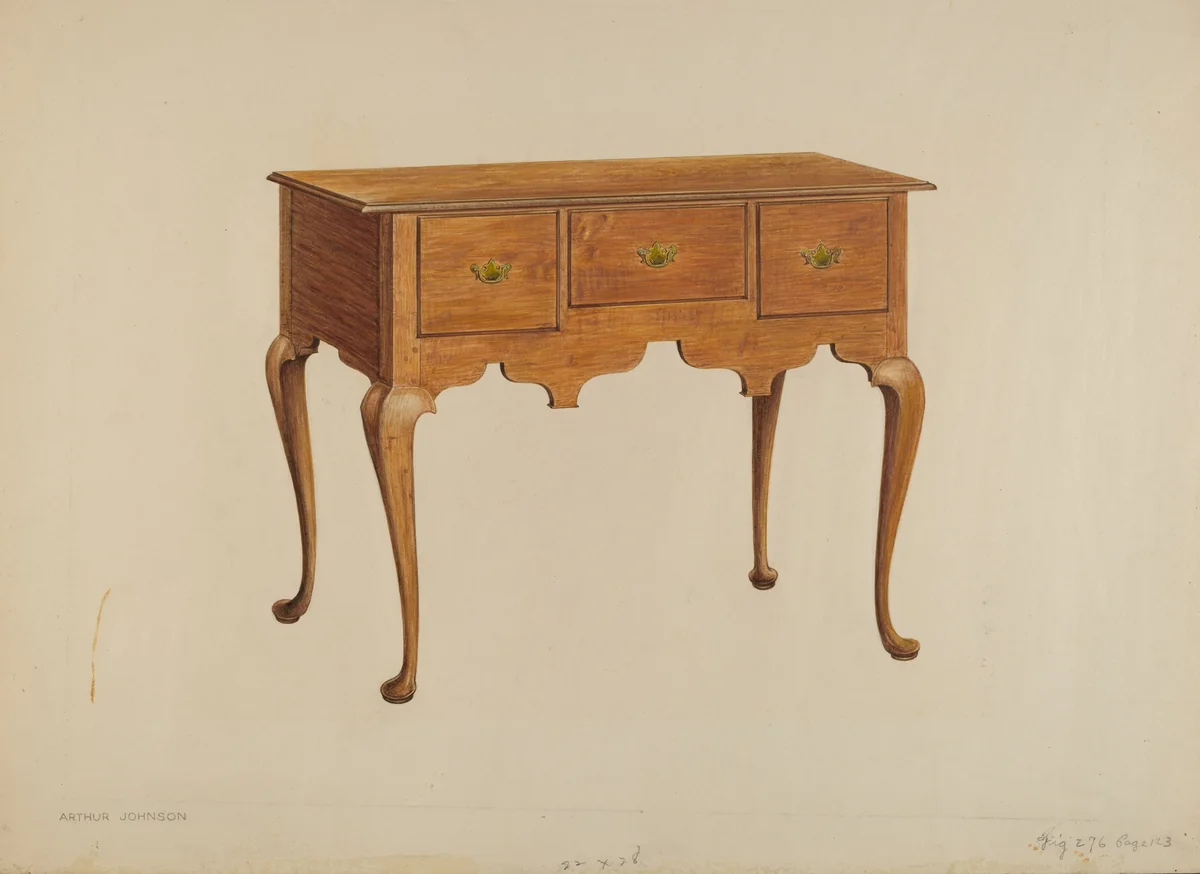 Lowboy by Arthur Johnson, index of american design, 1939