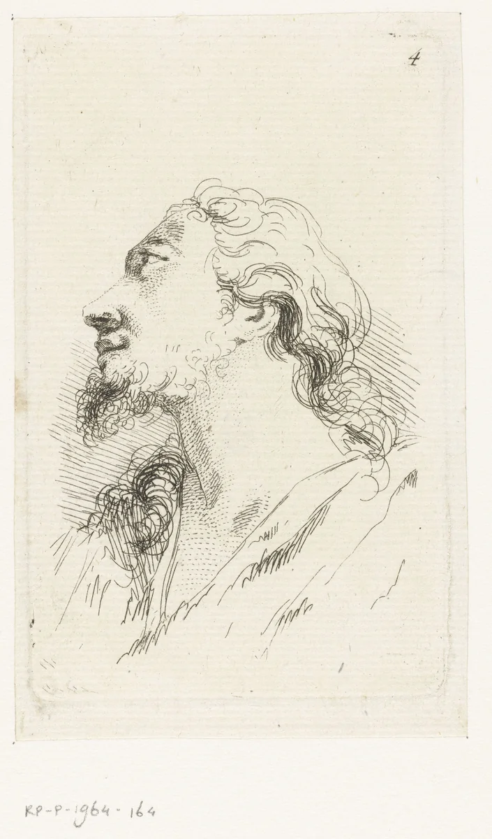 Hoofd van Christus by François Boucher, print, 1727-1755