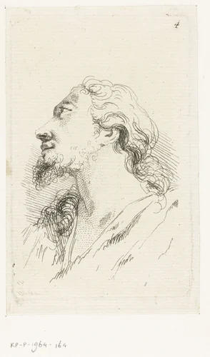 Hoofd van Christus by François Boucher, print, 1727-1755
