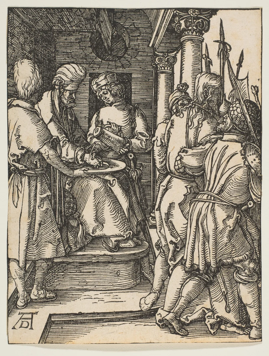 Pilate Washing His Hands, from "The Small Passion" by Albrecht Dürer, print, 1509