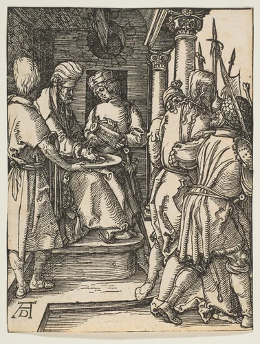 Pilate Washing His Hands, from "The Small Passion" by Albrecht Dürer, print, 1509