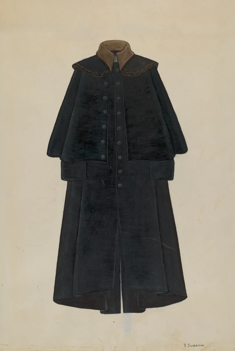 Overcoat, T. Jefferson's by Syrena Swanson, index of american design, 1936