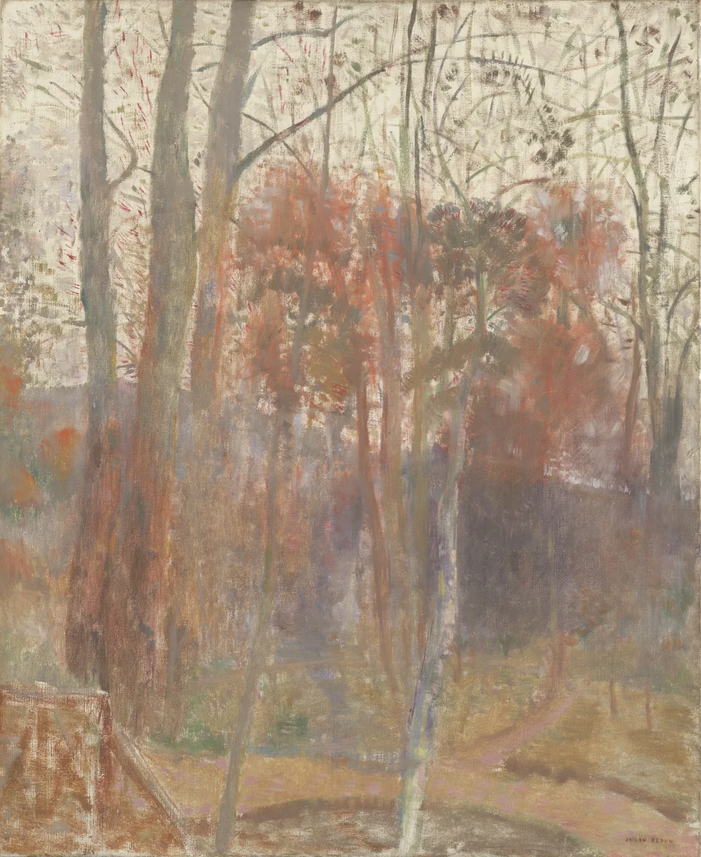 Trees in Bièvres by Odilon Redon, painting, 1900