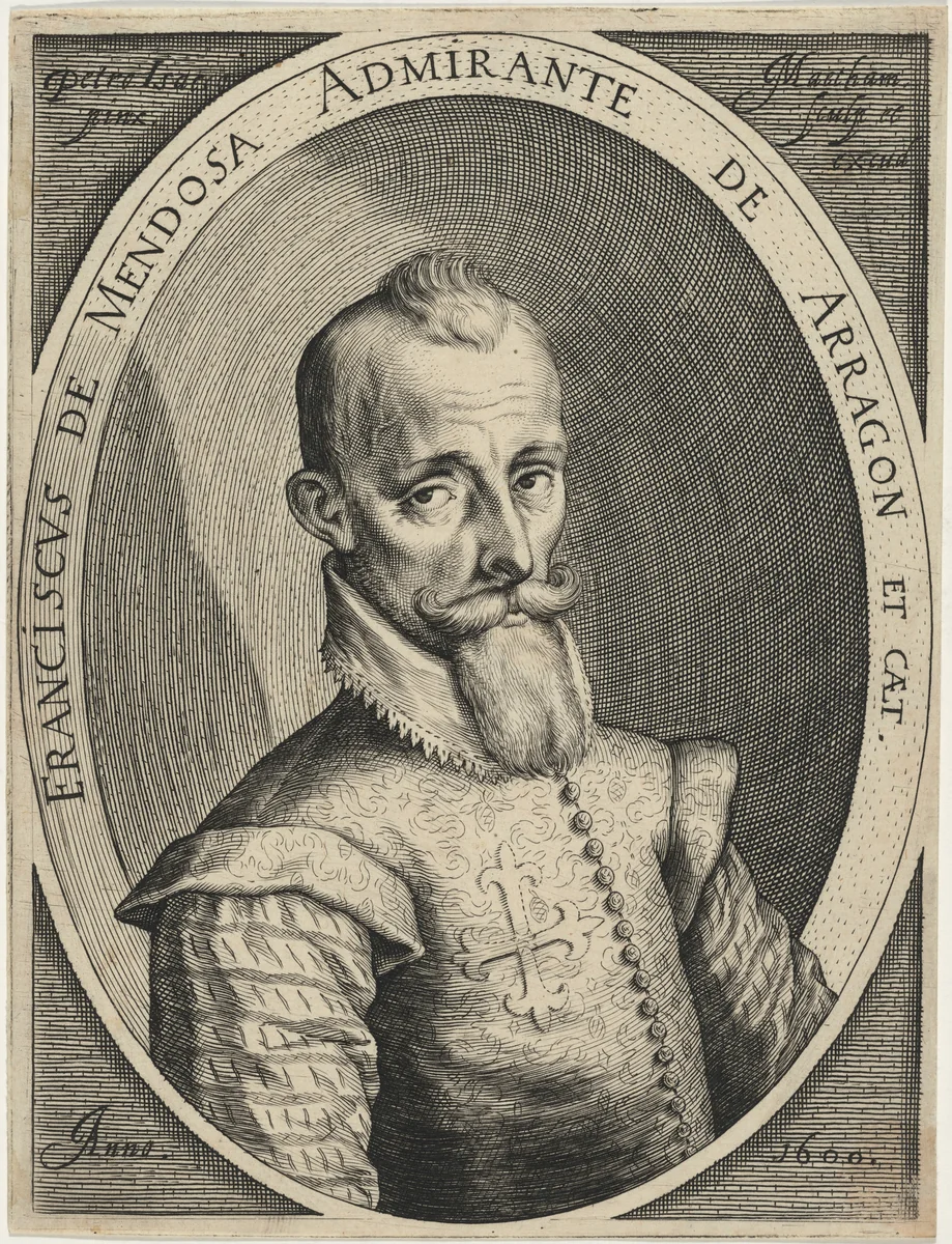 Franciscus de Mendosa by Jacob Matham; Pieter Isaacz, print, 1600