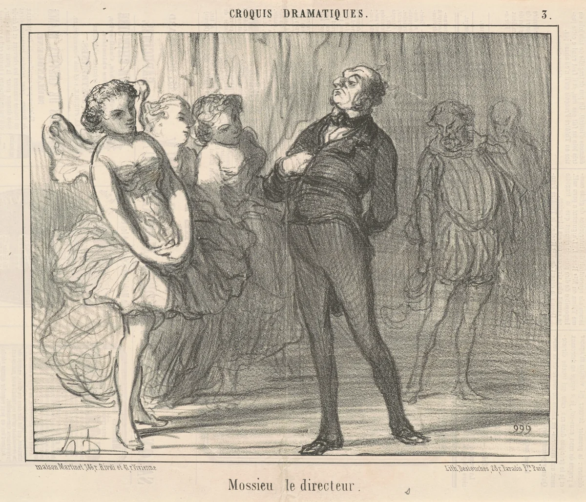 Mossieu la directeur by Honoré Daumier, print, 1856