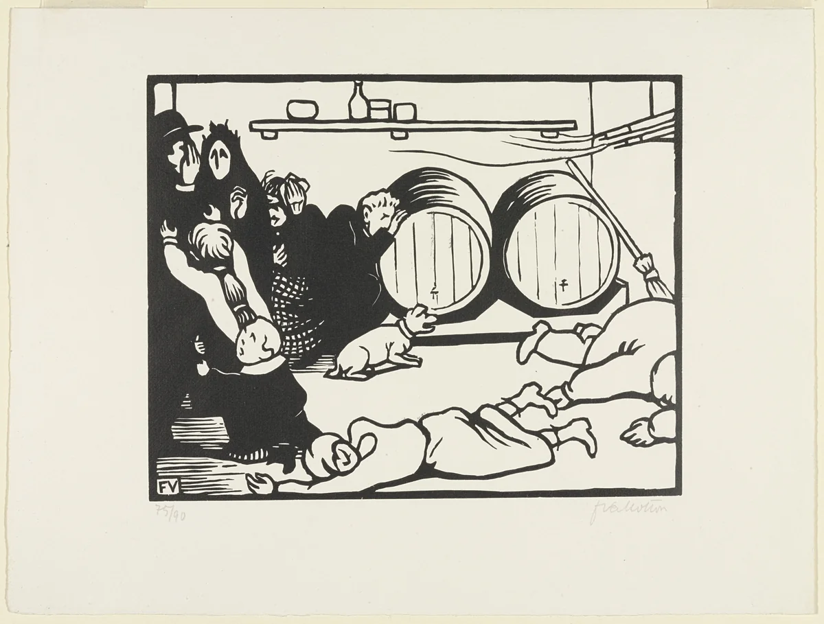 The Civilians (Les Civils) from This Is War (C'est la Guerre) by Félix Vallotton, print, 1916