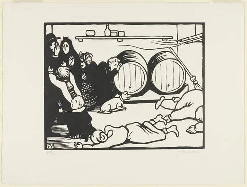 The Civilians (Les Civils) from This Is War (C'est la Guerre) by Félix Vallotton, print, 1916
