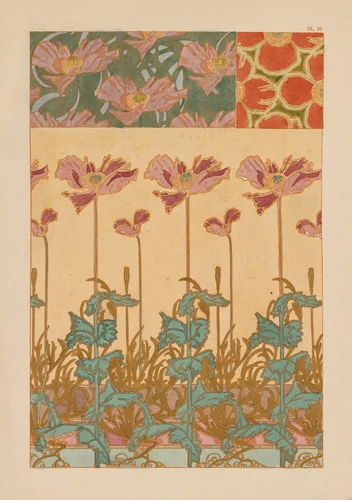 Documents Decoratifs: Oriental Poppies by Alphonse Mucha, print, 1901-1902