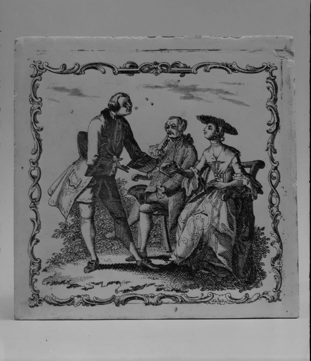 Tile by John Sadler, artwork, 1757-1761