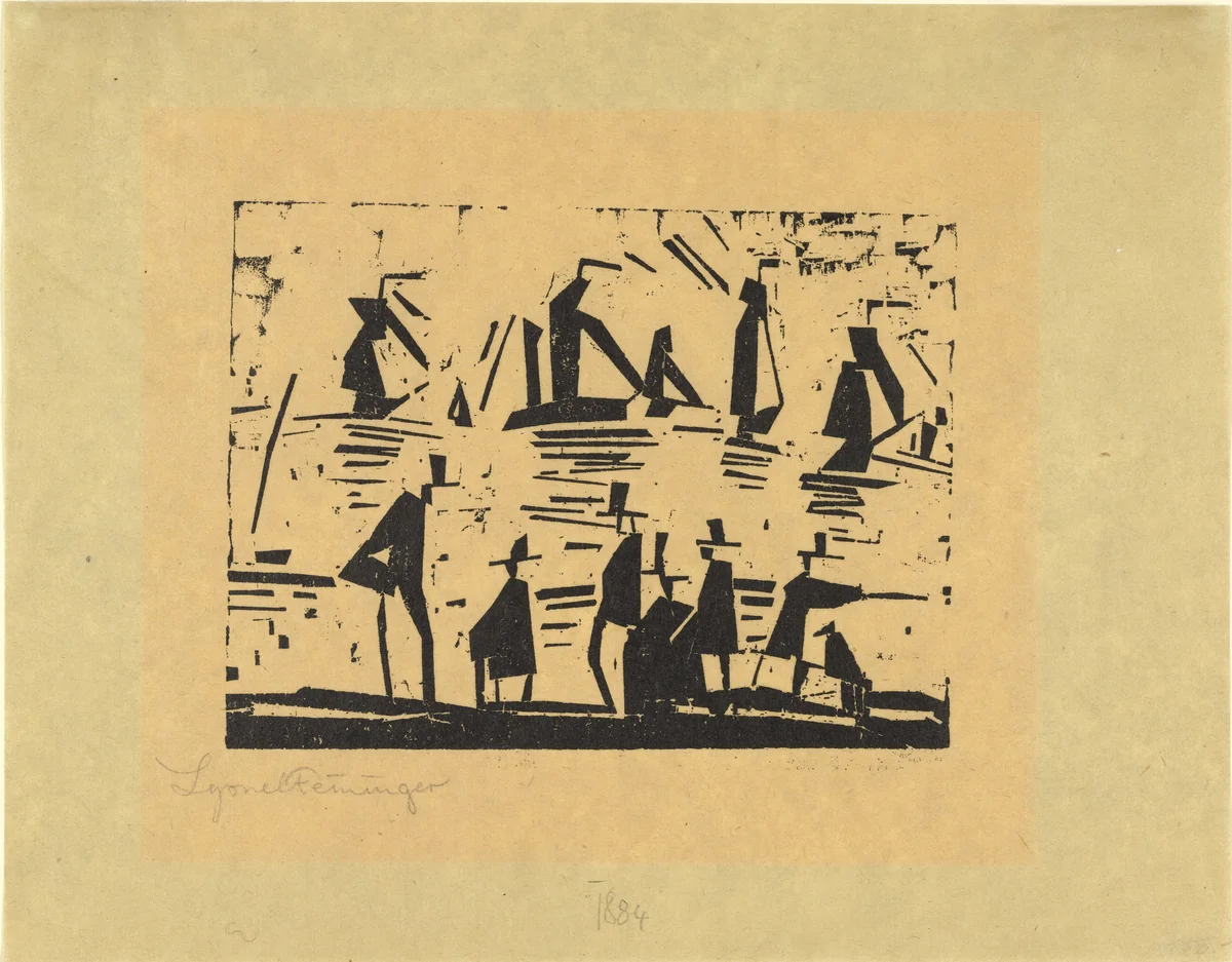 Fishing Boats (Fischerboote) by Lyonel Feininger, print, 1918