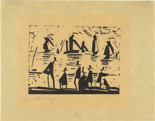 Fishing Boats (Fischerboote) by Lyonel Feininger, print, 1918