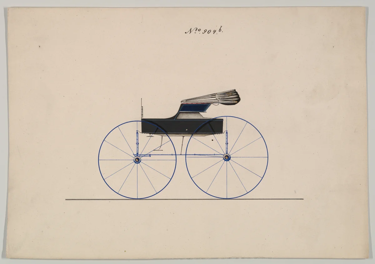 Design for Wagon, no. 904b by Brewster & Co., drawing, 1850-1870