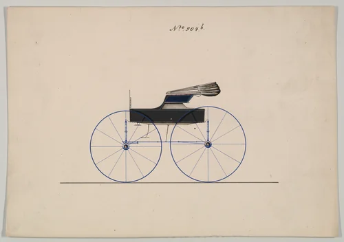 Design for Wagon, no. 904b by Brewster & Co., drawing, 1850-1870