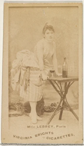 Mlle. Lebrey, Paris, from the Actors and Actresses series (N45, Type 1) for Virginia Brights Cigarettes by Allen & Ginter, photograph, 1885-1891