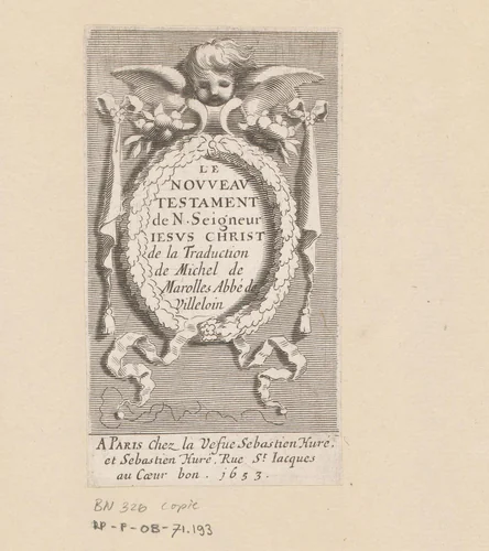 Ornamentele lijst met cherubijn by anonymous, print, 1653