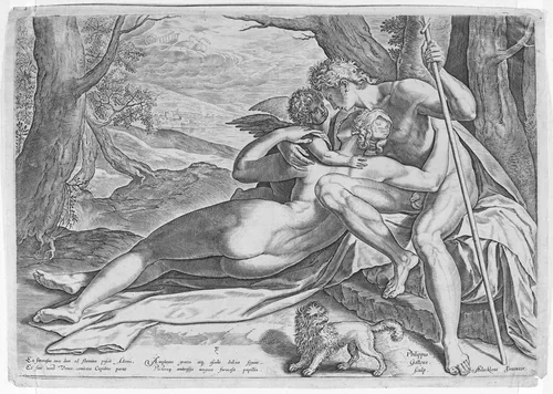Venus and Adonis, from "The Story of Adonis" by Philips Galle, print, 1574-1584