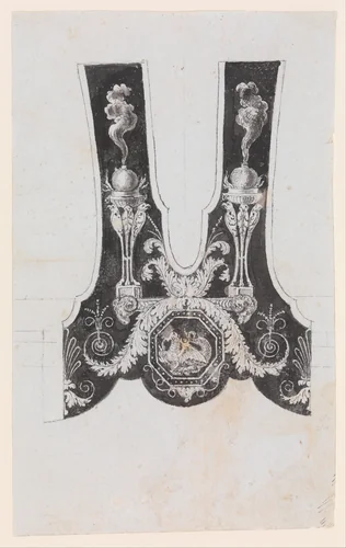 Design for the Decoration of the Surround of the Barrel Tang of a Firearm by Nicolas Noël Boutet, drawing, 1770-1830
