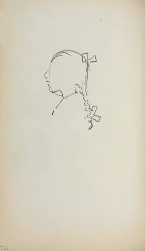 Italian Sketchbook: Head of a Girl in profile (page 152) by Maurice Prendergast, book, 1898-1899