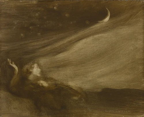 The Contemplator by Eugène Carrière, painting, 1901