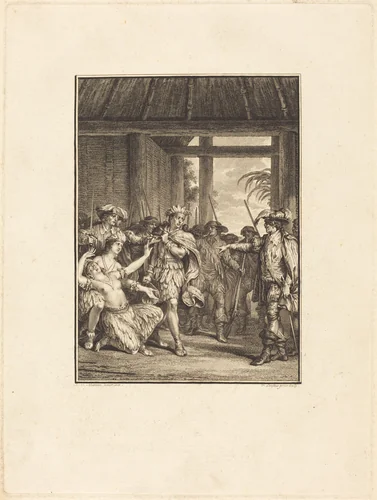 La découverte du nouveau monde by Pietro Antonio Martini; Jean-Michel Moreau the Younger, print, 1738-1797