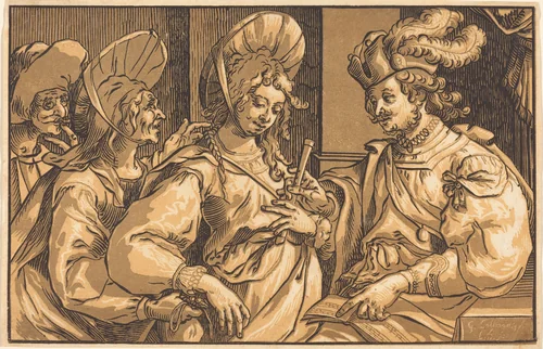 The Procuress by Ludwig Büsinck; Georges Lallemand, print, 1620-1640