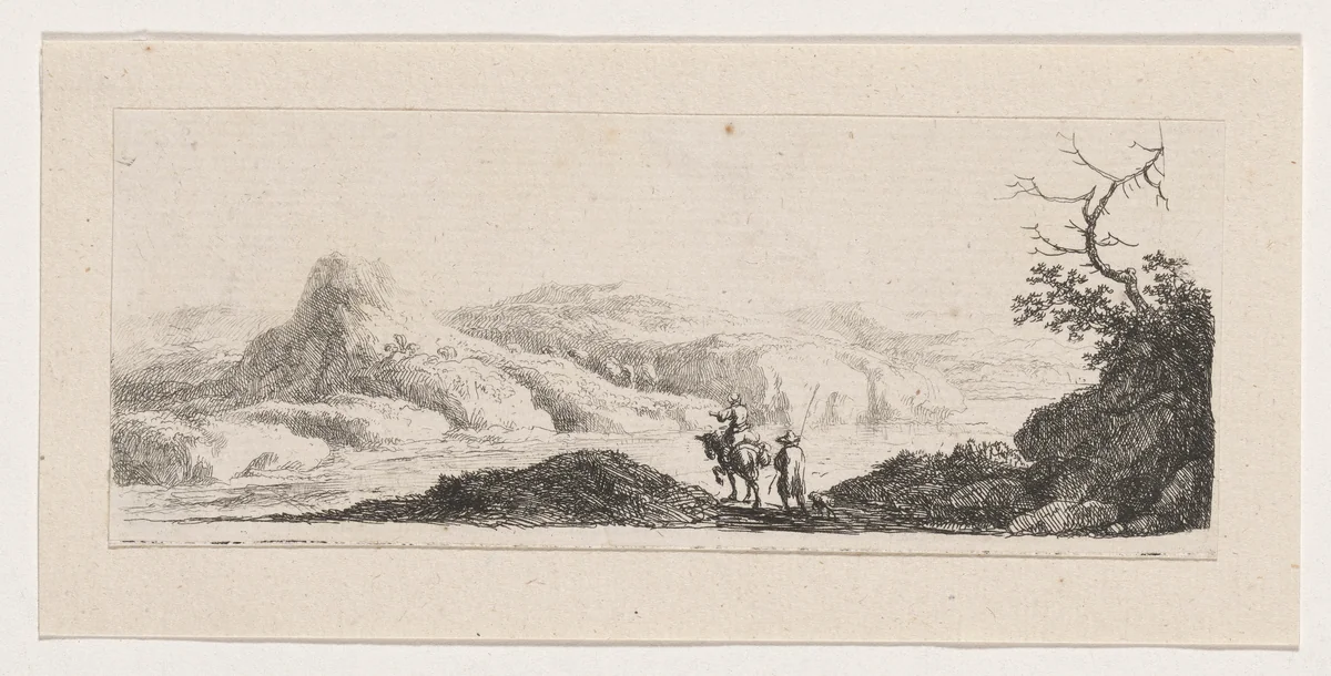 Two Men at the Ford by Franz Edmund Weirotter, print, 1760