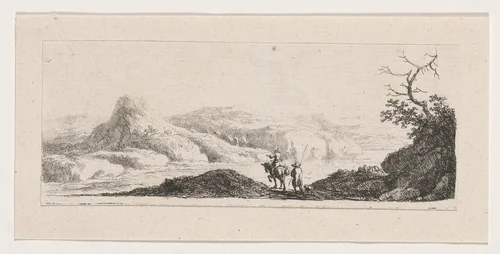 Two Men at the Ford by Franz Edmund Weirotter, print, 1760