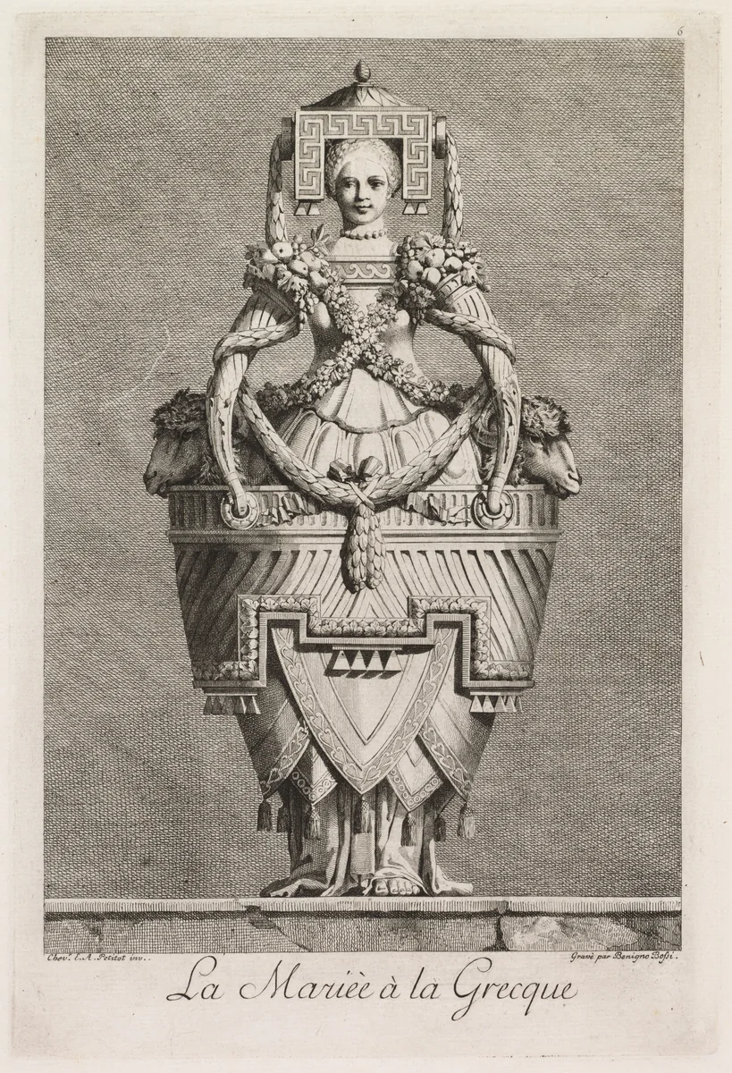 Bride in the Greek Style, Plate 6 by Benigno Bossi, print, 1771