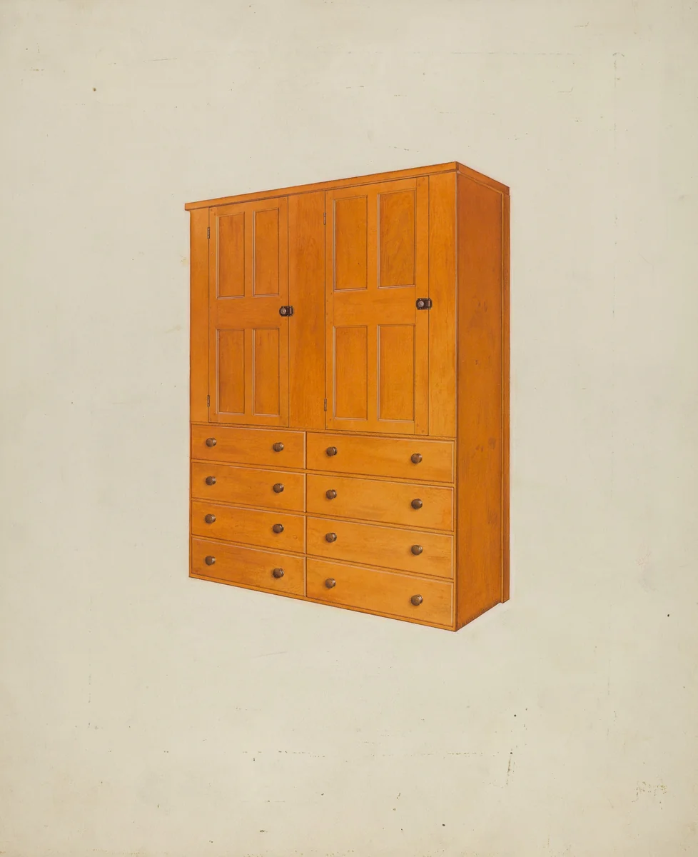 Shaker Cabinet by John W. Kelleher, index of american design, 1938