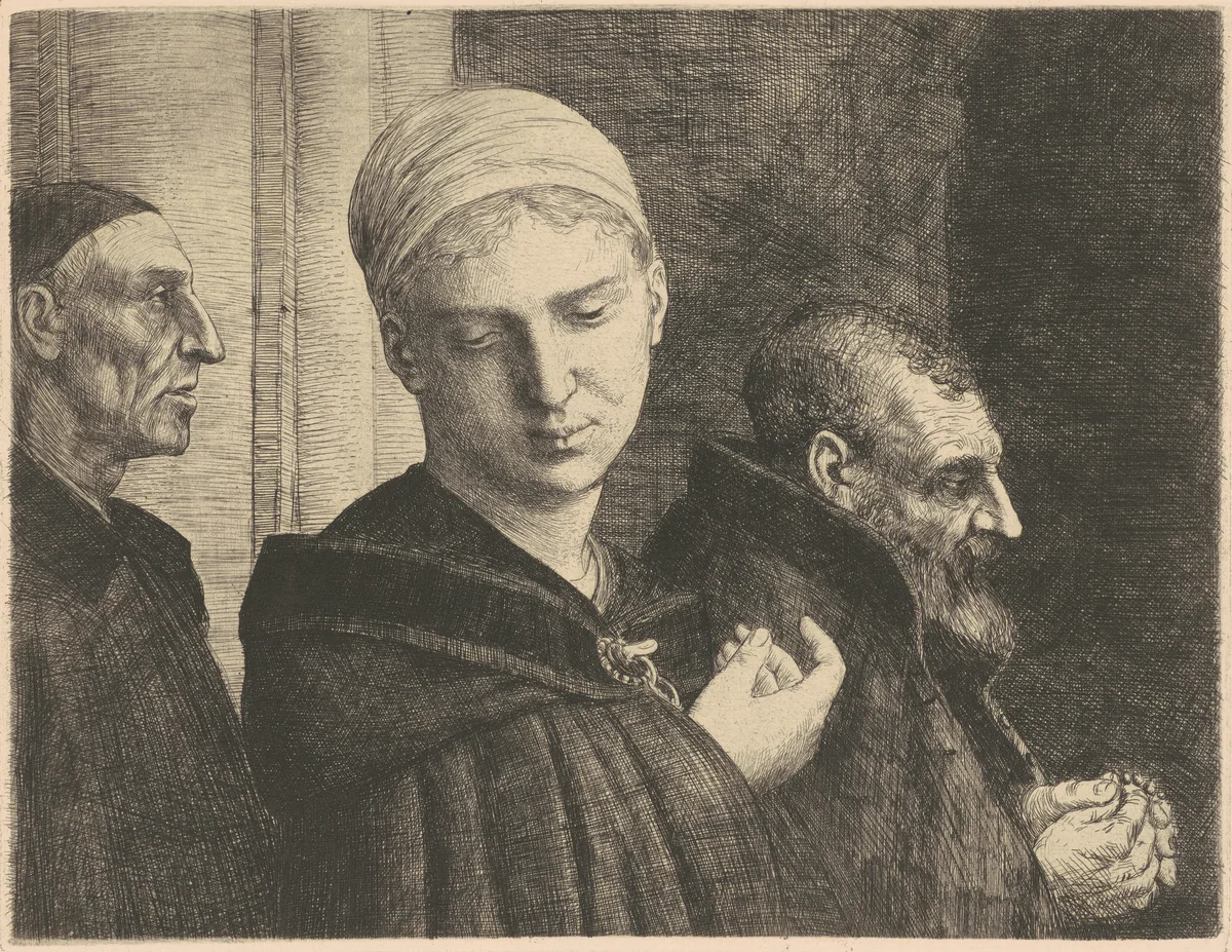 Baptism by Alphonse Legros, print, 1865-1875