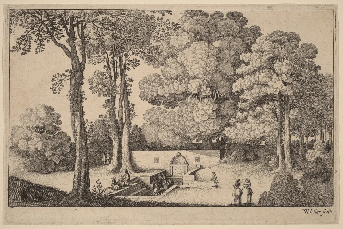 The Mineral Spring by Wenceslaus Hollar, print, 1627-1636