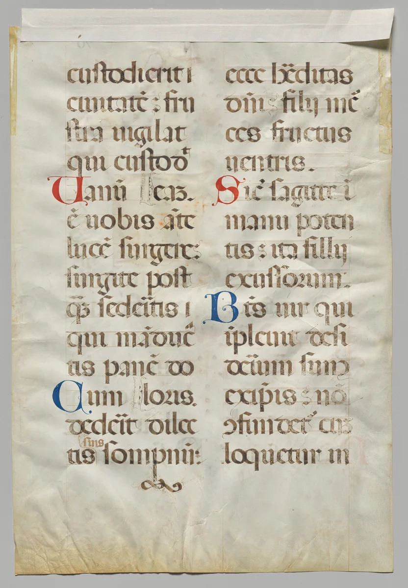 Leaf from an Antiphonary: Text (verso) by Unknown, manuscript, 1450-1500