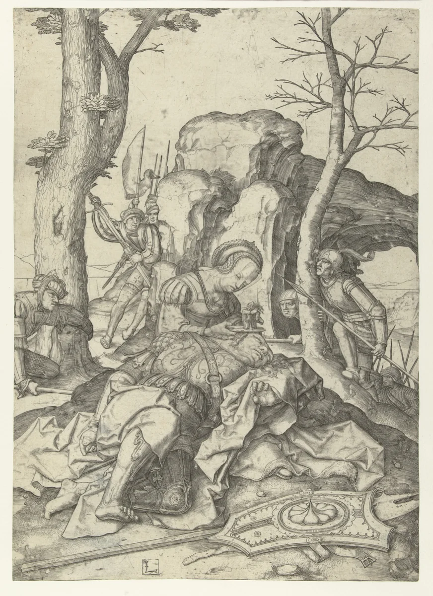 Simson en Delila by Unknown, print, 1502-1509