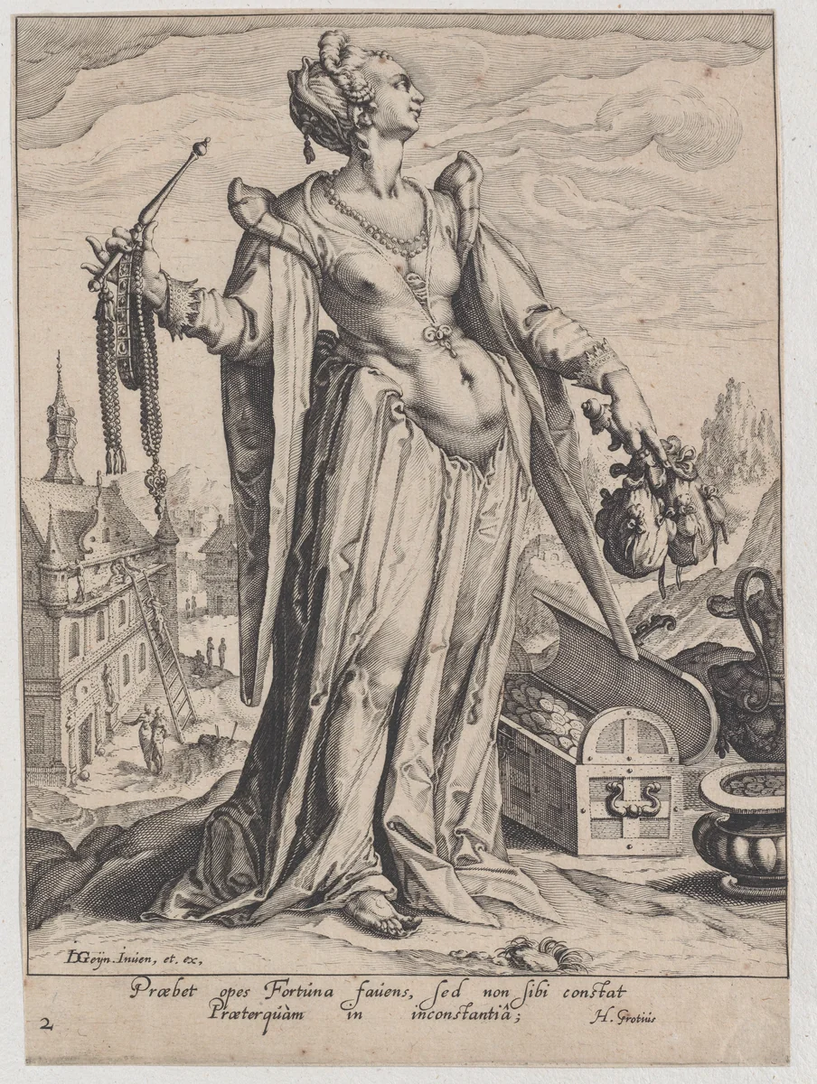 Wealth, from "Virtues and Vices" by Zacharias Dolendo, print, 1596-1597