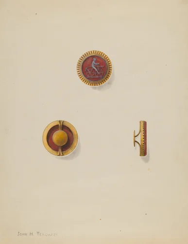 Cuff Buttons by John H. Tercuzzi, index of american design, 1936