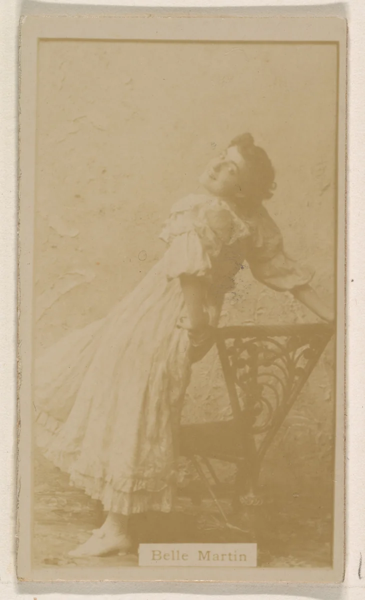 Belle Martin, from the Actresses series (N245) issued by Kinney Brothers to promote Sweet Caporal Cigarettes by Kinney Brothers Tobacco Company, photograph, 1890